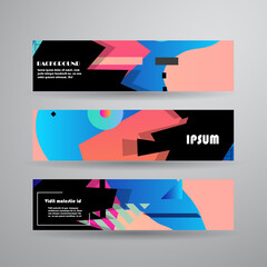 Vector horizontal banner template, abstract design