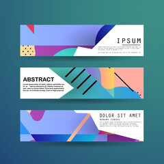 Naklejka premium Vector horizontal banner template, abstract design