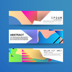 Fototapeta premium Vector horizontal banner template, abstract design