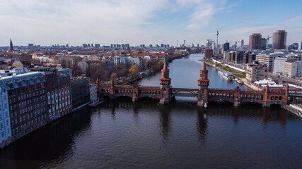 Naklejka premium Beautiful city of Berlin from above - aerial view - urban photography