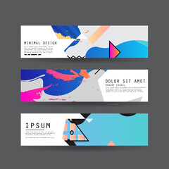 Vector horizontal banner template, abstract design