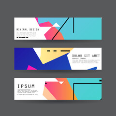 Vector horizontal banner template, abstract design