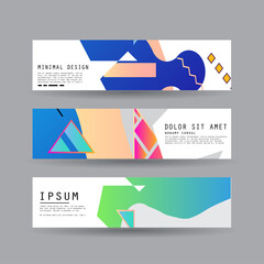 Vector horizontal banner template, abstract design