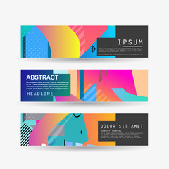 Vector horizontal banner template, abstract design