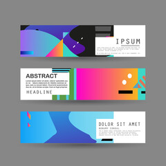 Fototapeta premium Vector horizontal banner template, abstract design