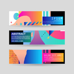 Vector horizontal banner template, abstract design