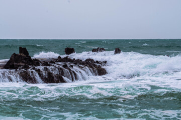 Rough and beautiful high waves, surfing weather