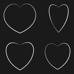 heart line icon set