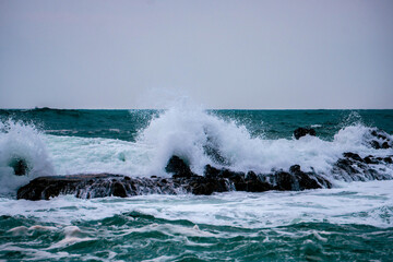 Rough and beautiful high waves, surfing weather