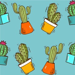 seamless pattern with cactus