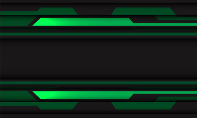 Abstract green grey circuit cyber geometric with blank space banner design modern futuristic technology background vector illustration.