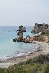 Beautiful views of the Mediterranean Sea. Birthplace of Aphrodite, Cyprus, Petra tou Romiou.