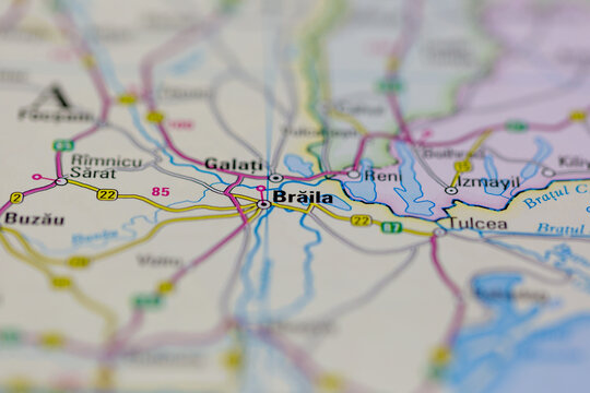 03-16-2021 Portsmouth, Hampshire, UK Braila Shown on a geography map or road map