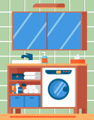 Bathroom interior design concept, vector illustration