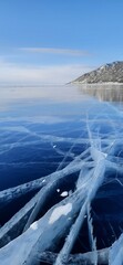 Ice close-up on Lake Baikal in Russia