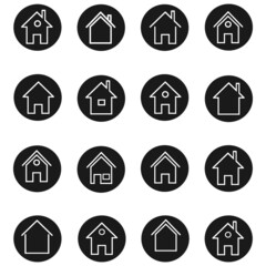 Simple collection of home related line icons. Thin line vector set of signs for infographic, logo, app development and website design.