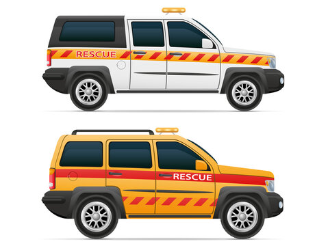 rescue lifeguard car vehicle vector illustration