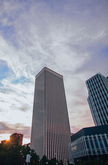 Business city center with tall buildings