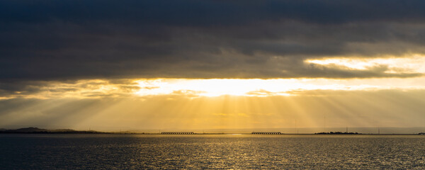 Sunrays on a lake