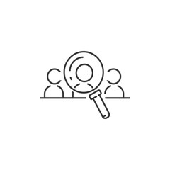 Human resource icon, recruit linear sign isolated on white background - editable vector illustration