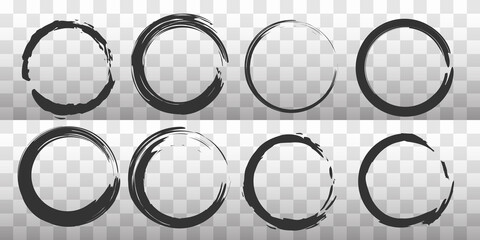 Grunge frame collection. rounded Grunge border set.Grunge round shapes. Grunge banner collection. Vector