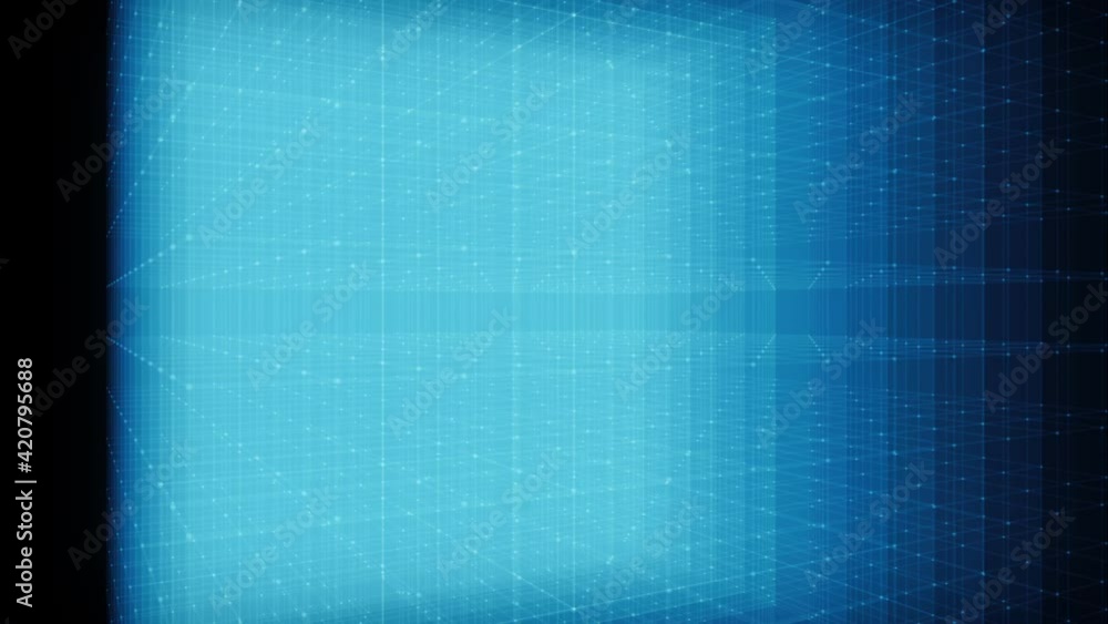Poster 3d cube box with glowing strokes spinning/ 4k animation of an abstract minimal background with outli