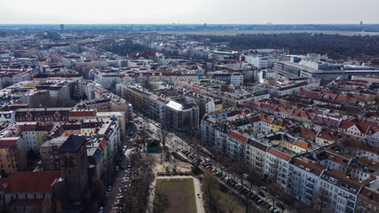 Fototapeta na wymiar Beautiful city of Berlin from above - aerial view - urban photography