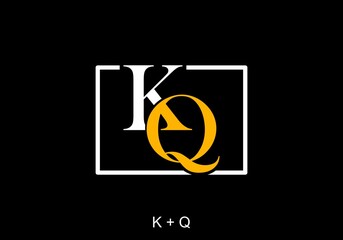 White gold color of KQ initial letter