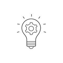 Light bulb and cog inside