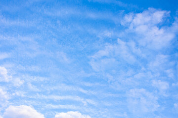 Naklejka na ściany i meble Abstract background, blue sky with white clouds, copy space