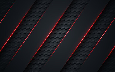 Abstract template technology style metallic red shiny color black layout modern tech design background. Modern futuristic concept. Vector illustration