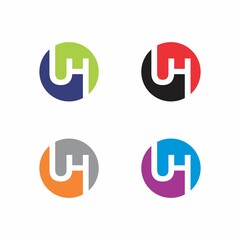 Abstract Letters UH Logo Vector 001