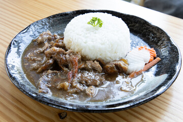 Thailand spicy curry with rice