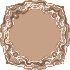 Round old wooden frame print imitation. Vector illustration.