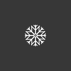 Outline Snowflake Icon isolated on grey background. Modern simple flat symbol for web site design, logo, app, UI. Editable stroke.
