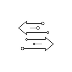 Transfer arrows outline icon. linear style sign for mobile concept and web design. Left right arrows simple line vector icon. Symbol, logo illustration.