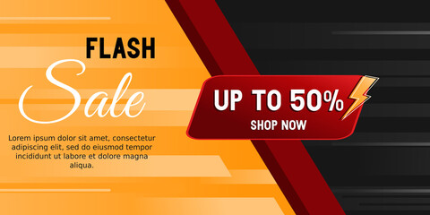 flash sale template design, vector illustration, promotion banner.