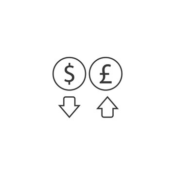 Exchange linear vector icon. Exchange concept stroke symbol design.
