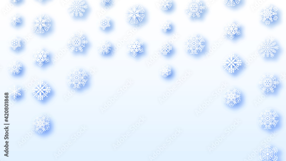 Poster abstract background winter with snowflakes shadows vector design style template