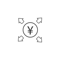 Yen linear vector icon. Yen concept stroke symbol design.
