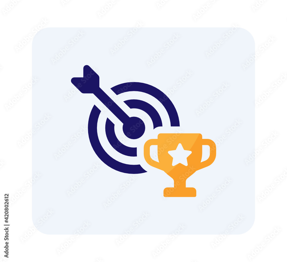 Poster challenge to win the trophy. aim target to be champion. vector illustration.