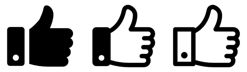 Thumb up, Like, Recommend, agreement icon. Vector icon - obrazy, fototapety, plakaty