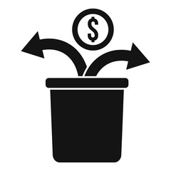 Money crisis icon, simple style