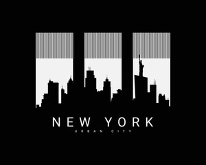 Fototapeta premium Vector illustration of letter graphics, New York, creative clothing, perfect for the design of t-shirts, shirts, hoodies, etc.