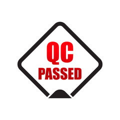 QC Passed icon isolated on white background vector illustration.