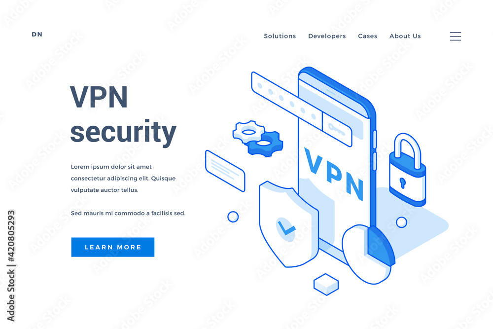 Poster template of website with vpn security information