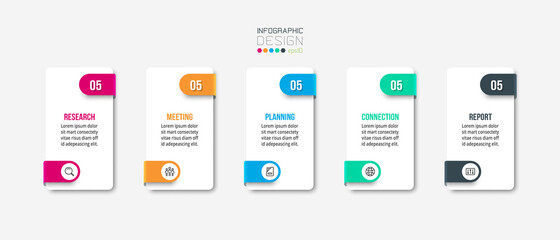 Infographic business template with step or option design.