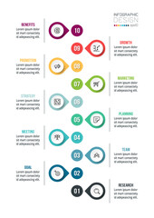 Timeline chart business infographic template.