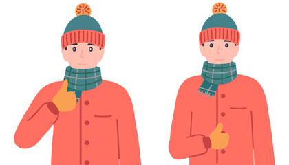 Young man wearing winter clothes showing thumbs up sign. Like, cool gesturing. Male personage agree