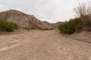 dry stream in a mountainous area in southern Spain